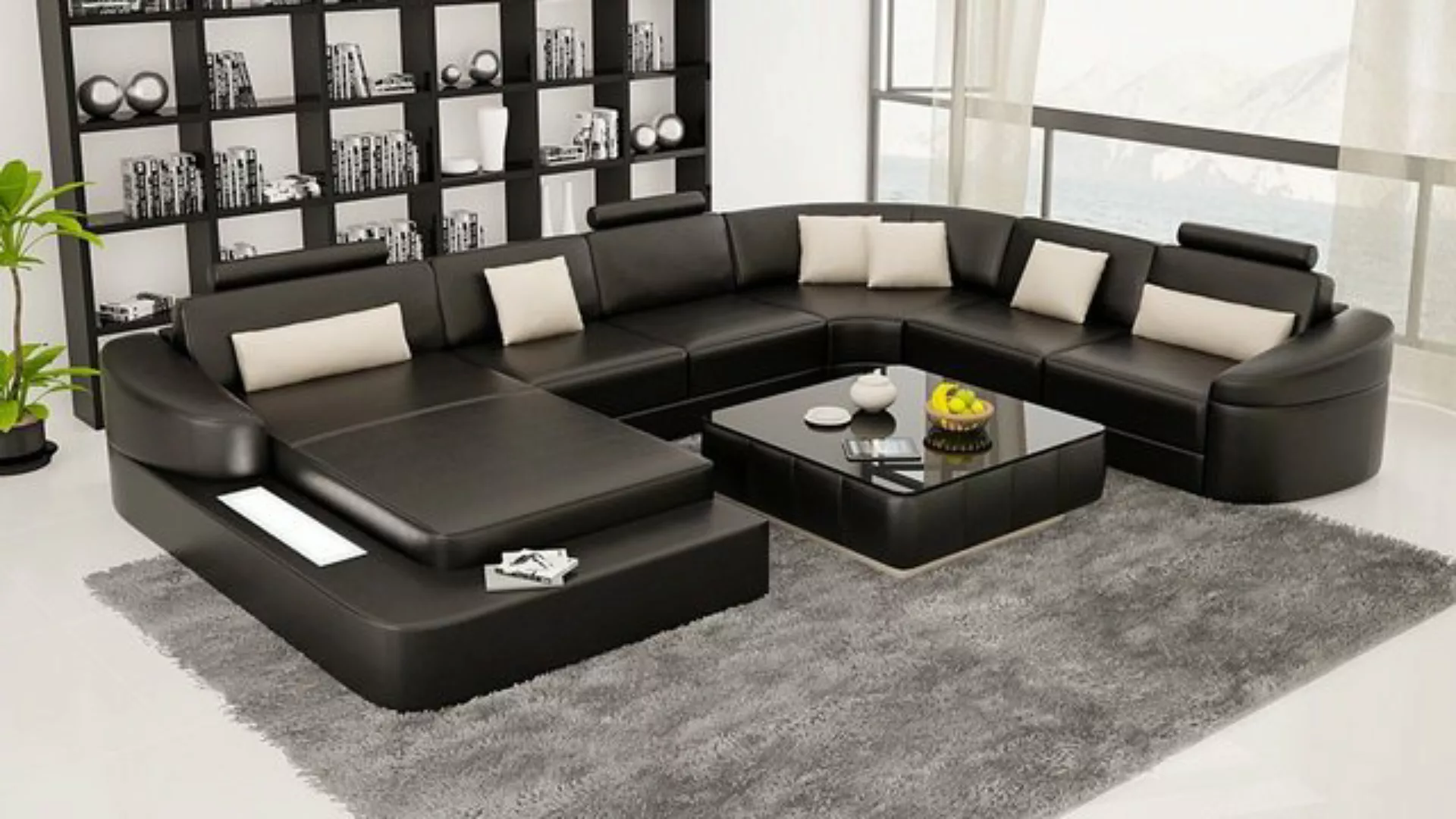 JVmoebel Ecksofa, Leder Modern Couch Wohnlandschaft Ledersofa Sofagarnitur günstig online kaufen