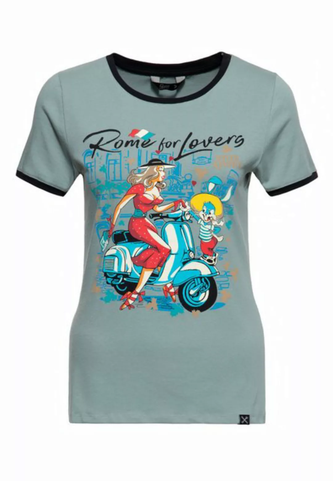 QueenKerosin T-Shirt Rome for Lovers mit italienischem Artwort-Motiv günstig online kaufen