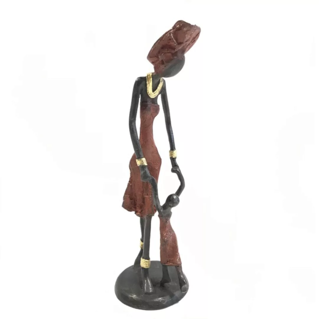 Bronze-skulptur "Laufen Lernen - Frau Mit Kind " By Issouf | 25 Cm | Unikat günstig online kaufen