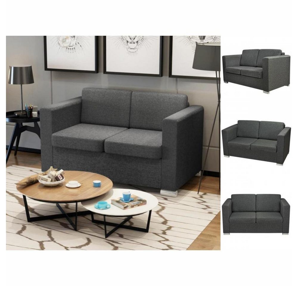 vidaXL Sofa 2-Sitzer Sofa Stoff Dunkelgrau günstig online kaufen