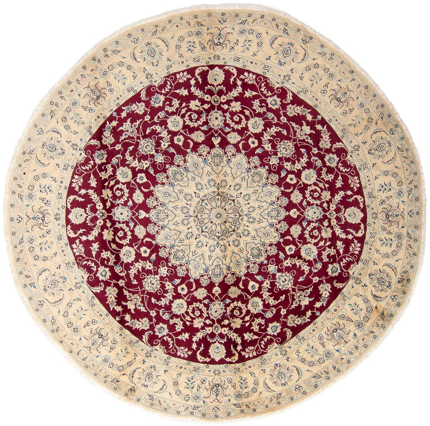 morgenland Wollteppich »Nain Medaillon Rosso scuro 242 x 242 cm«, rund, Uni günstig online kaufen