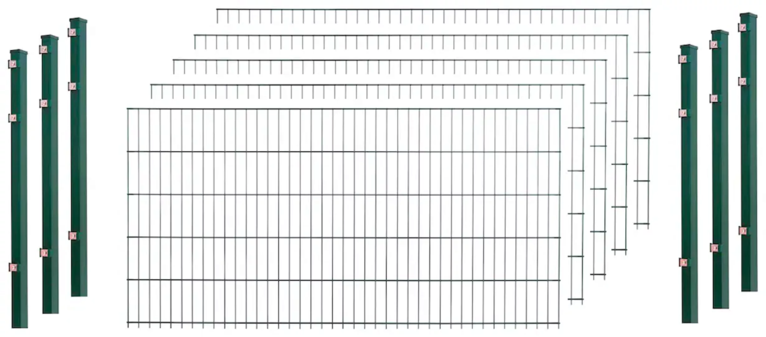 Peddy Shield Einstabmattenzaun, 125 cm hoch, 5 Matten für 10 m Zaun, mit 6 günstig online kaufen