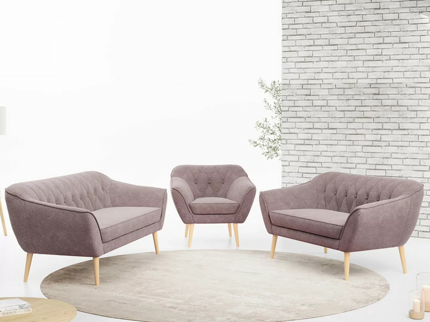 MKS MÖBEL Sofa PIRS 3 2 1, Moderne Sofa Set, Skandinavische Deko günstig online kaufen