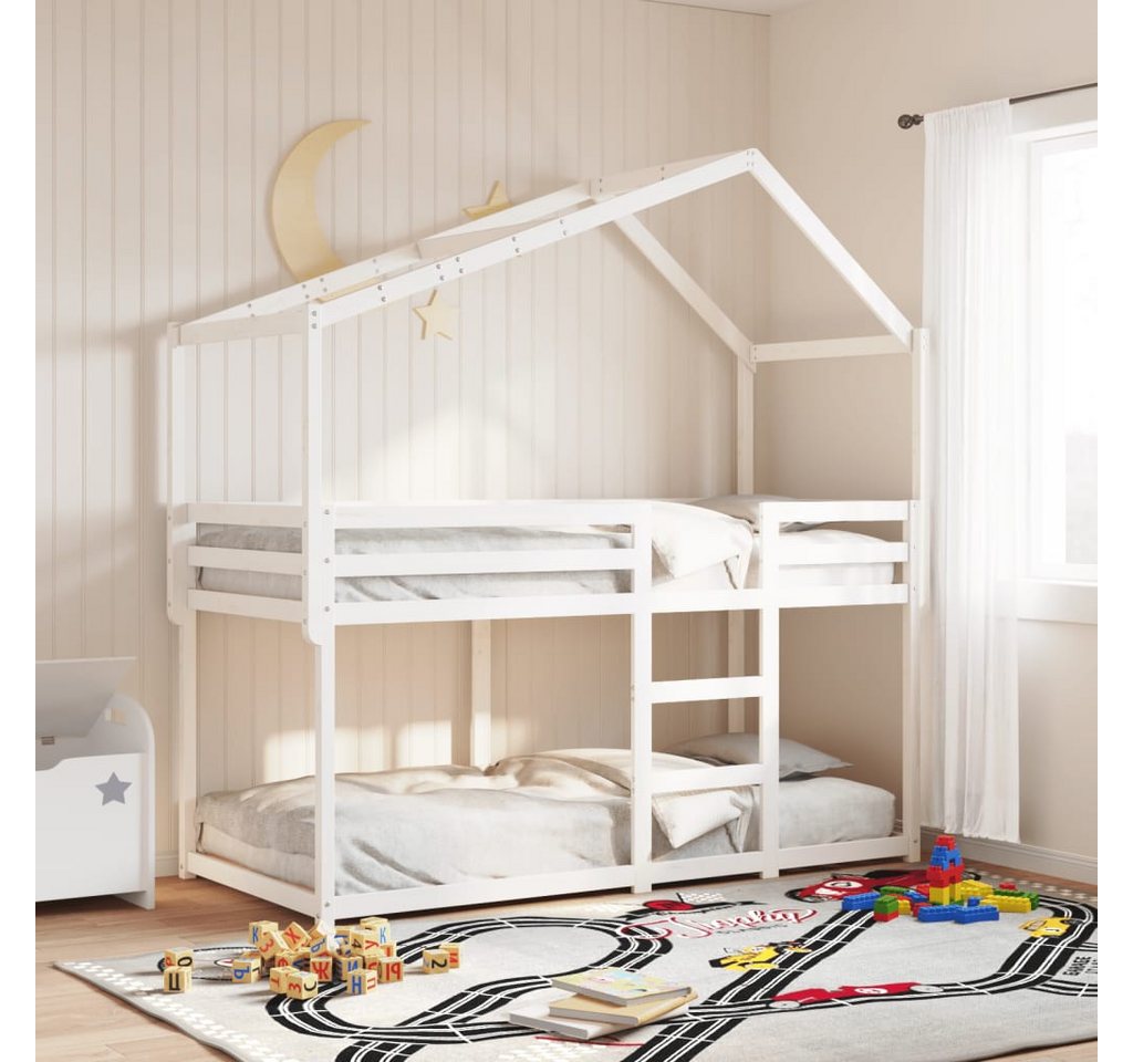 vidaXL Bett, Dach für Kinderbett Weiß 213x85,5x144,5 cm Massivholz Kiefer günstig online kaufen