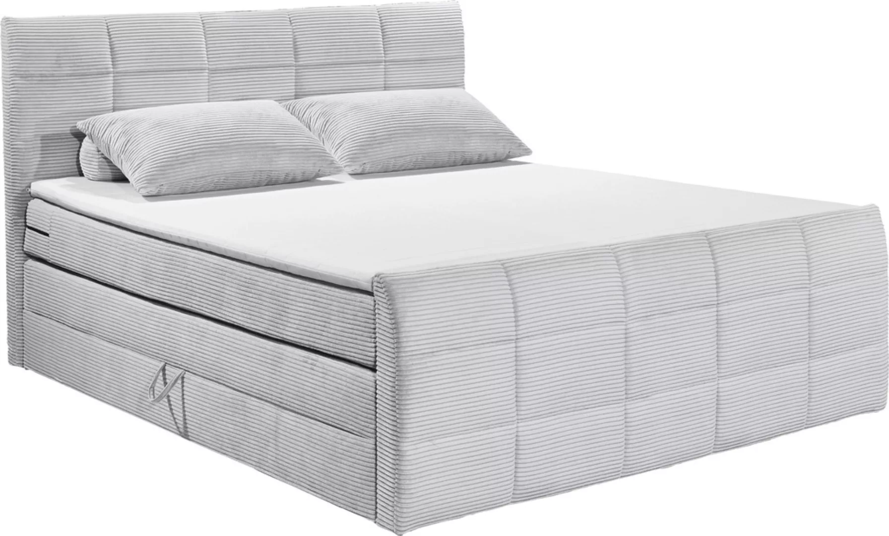 ED EXCITING DESIGN Boxspringbett »Bolivia«, harte Seite mit Kokosmatte, wei günstig online kaufen
