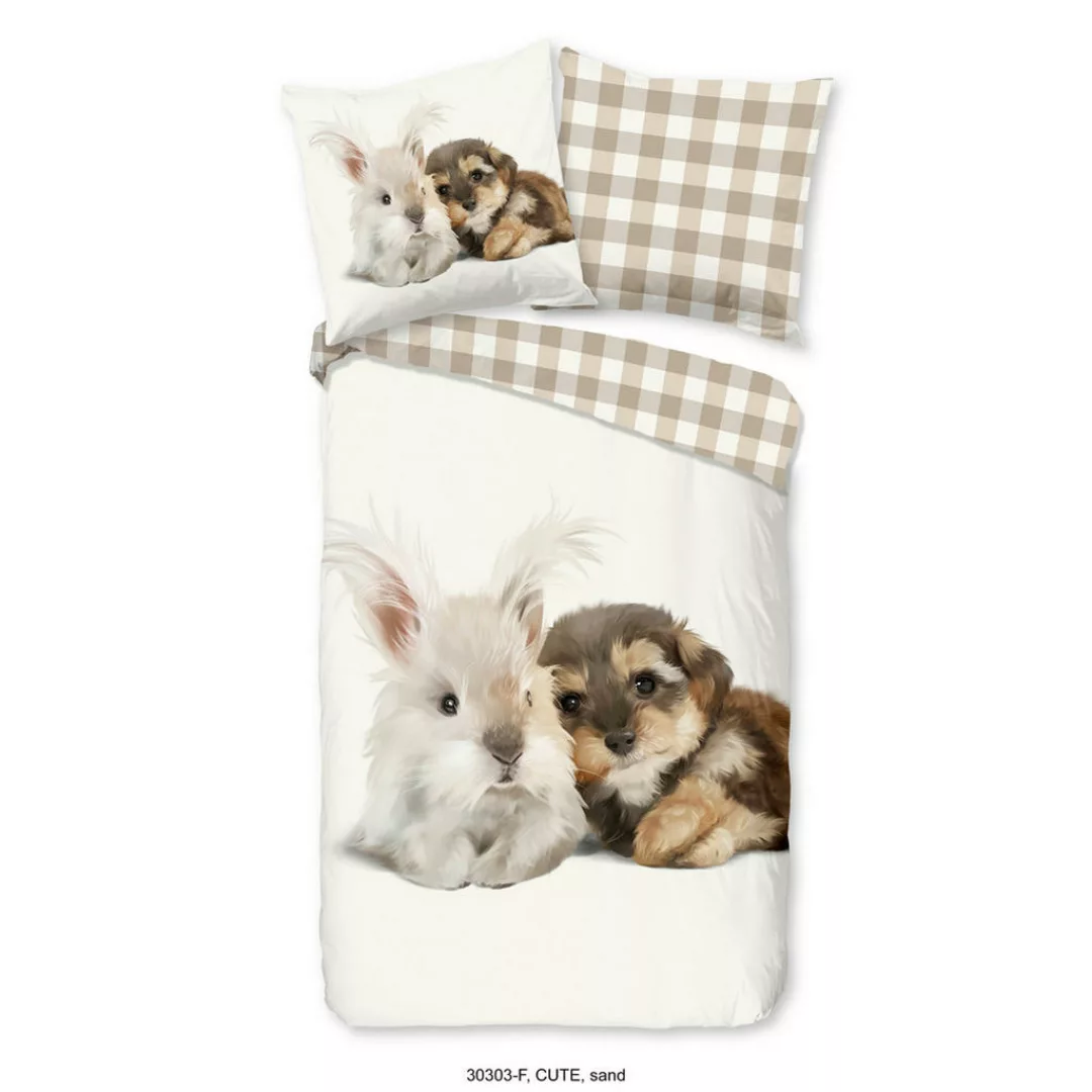 good morning Kinderbettwäsche »Cute Rabbit & Dog«, (2 tlg.) günstig online kaufen