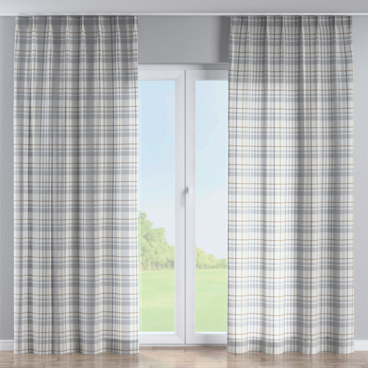Vorhang mit flämischen 1-er Falten, beige-grau, Scotti (144-48) günstig online kaufen
