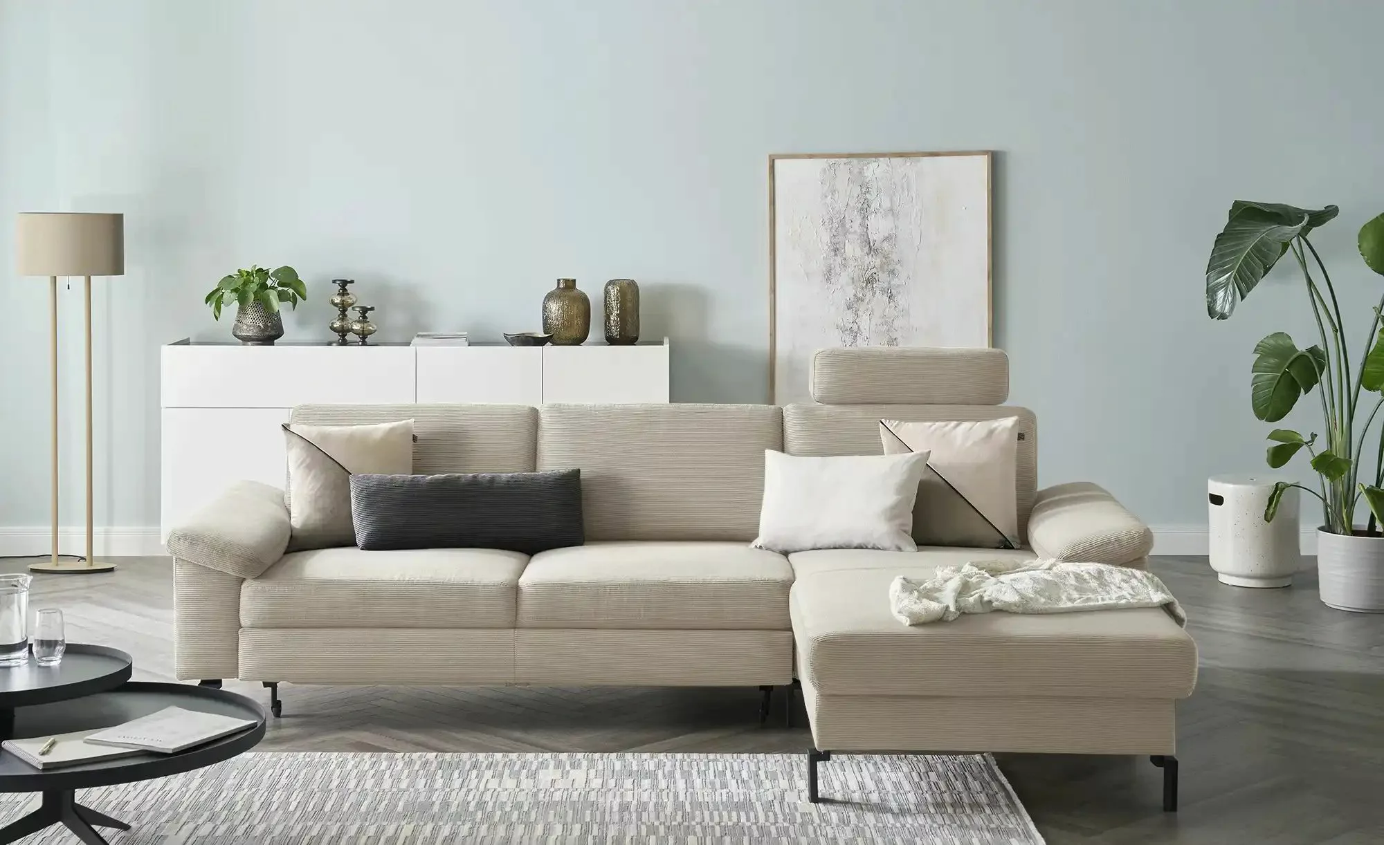 Max Schelling Ecksofa Feincord Maximum Move ¦ beige ¦ Maße (cm): B: 284 H: günstig online kaufen