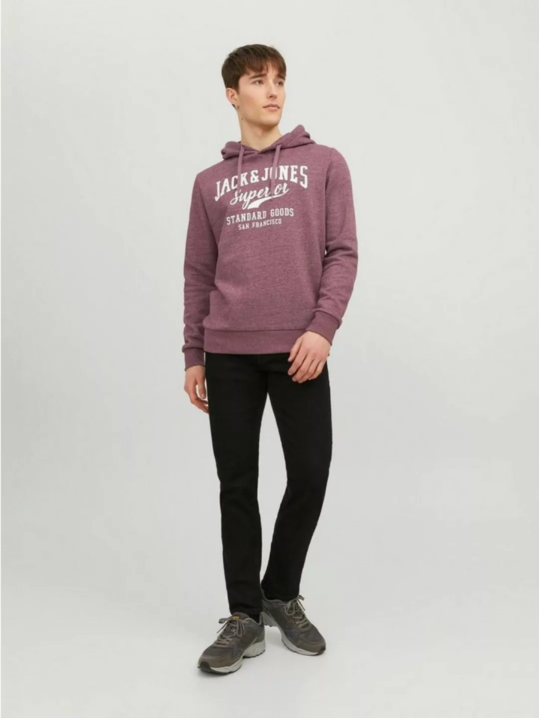 Jack & Jones Hoodie Kapuzenpullover Hoodie mit Print JJELOGO 5582 in Rot günstig online kaufen