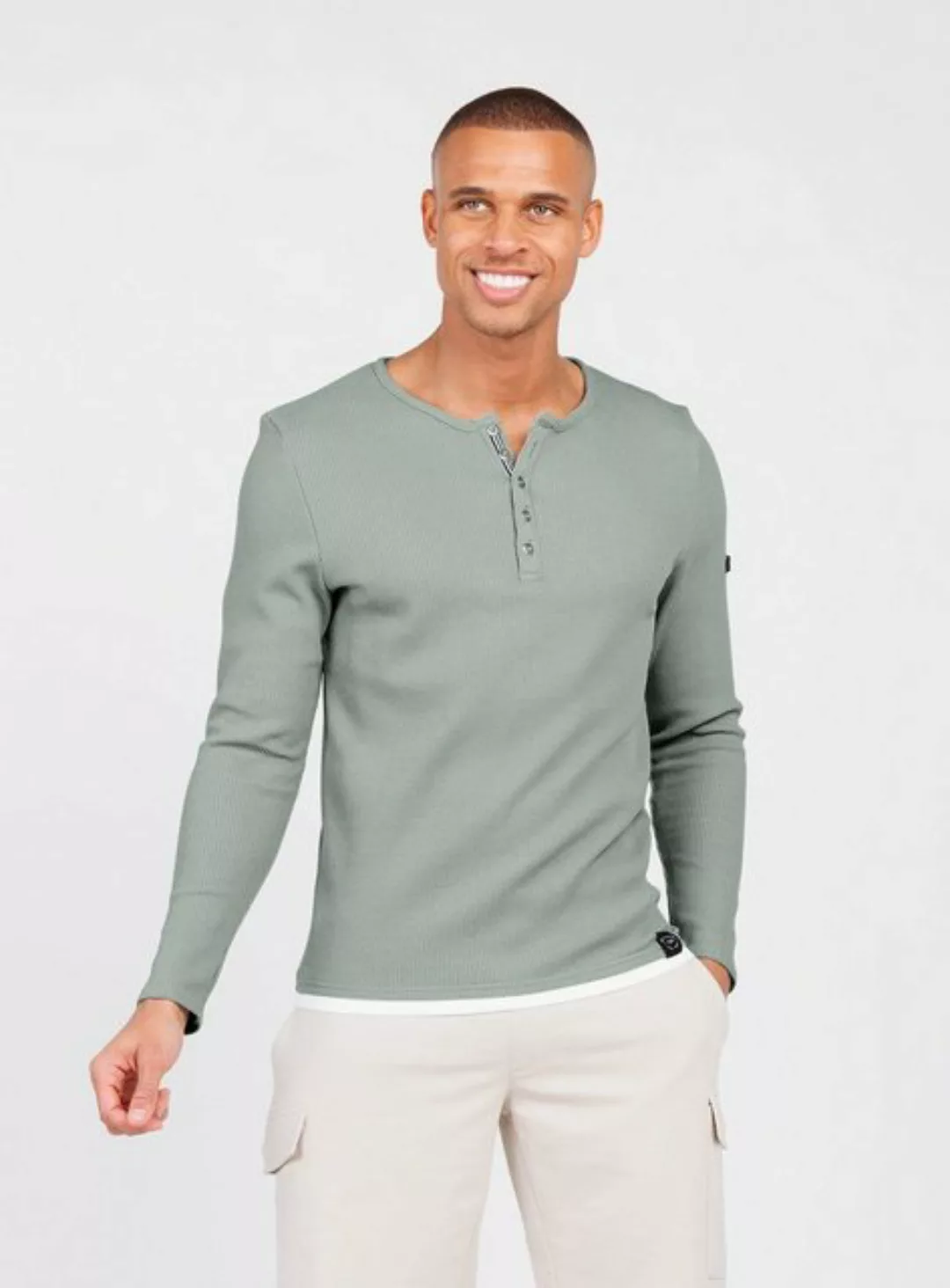 Key Largo Strickpullover Sandro für Herren double Layer Look einfarbig körp günstig online kaufen