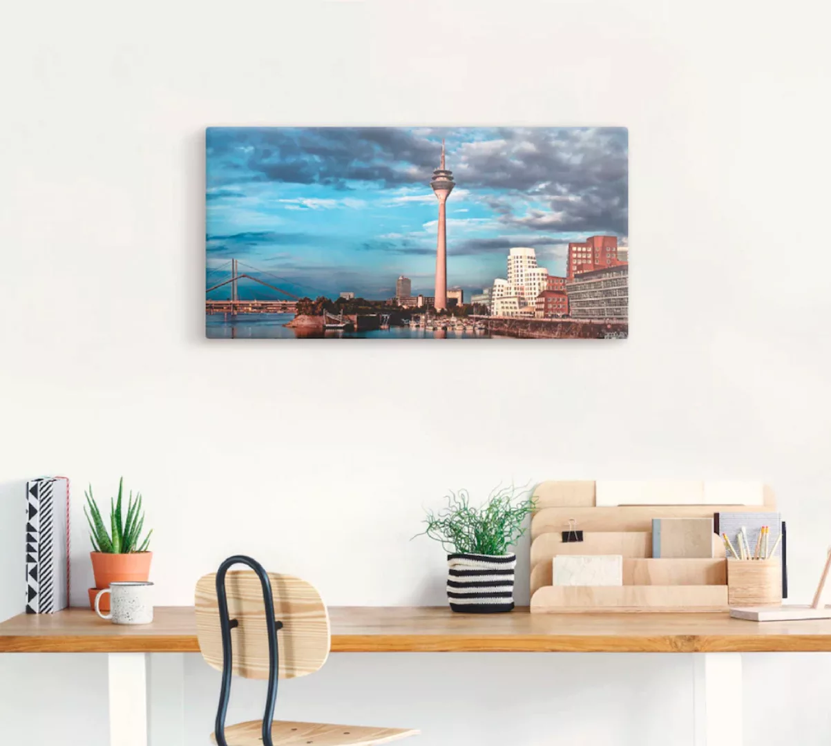 Artland Leinwandbild »Düsseldorf Skyline I«, Deutschland, (1 St.), auf Keil günstig online kaufen