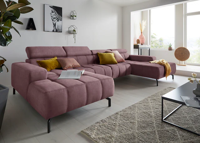 DOMO collection Wohnlandschaft "Cunelli tolle Sitznähte als Designelement, günstig online kaufen