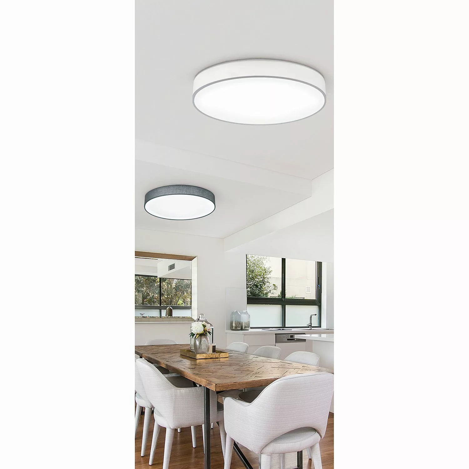 Trio LED-Deckenlampe Lugano Nickel matt 1-flammig 22 W günstig online kaufen