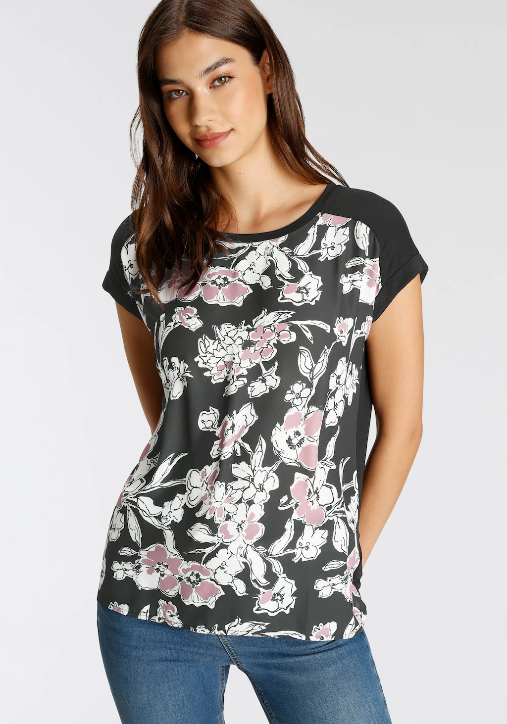 Tamaris Shirtbluse mit modischen Allover-Print - NEUE KOLLEKTION günstig online kaufen