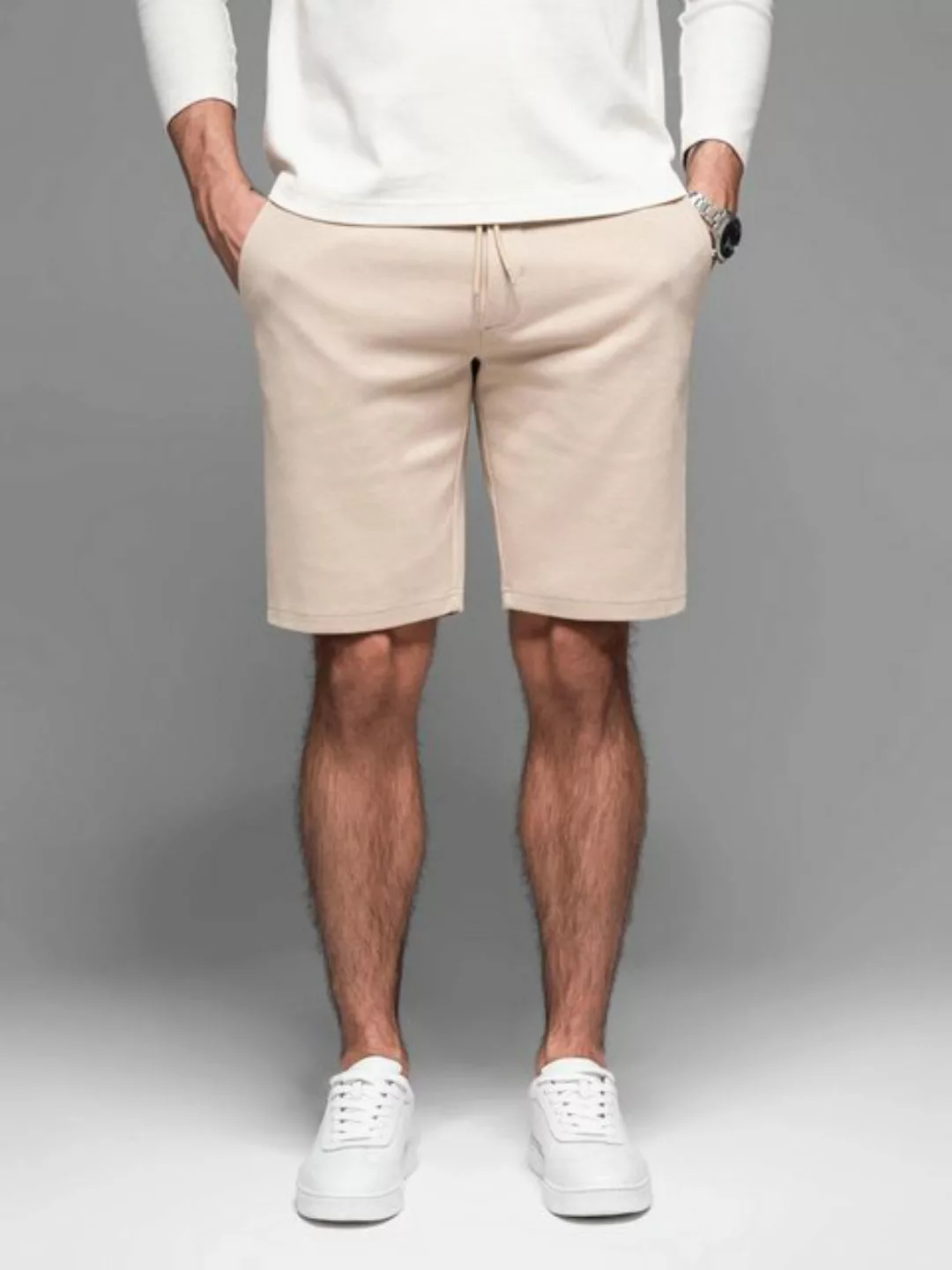 OMBRE Chinoshorts Casual Herren SLIM FIT Jacquard-Strickshorts strukturiert günstig online kaufen