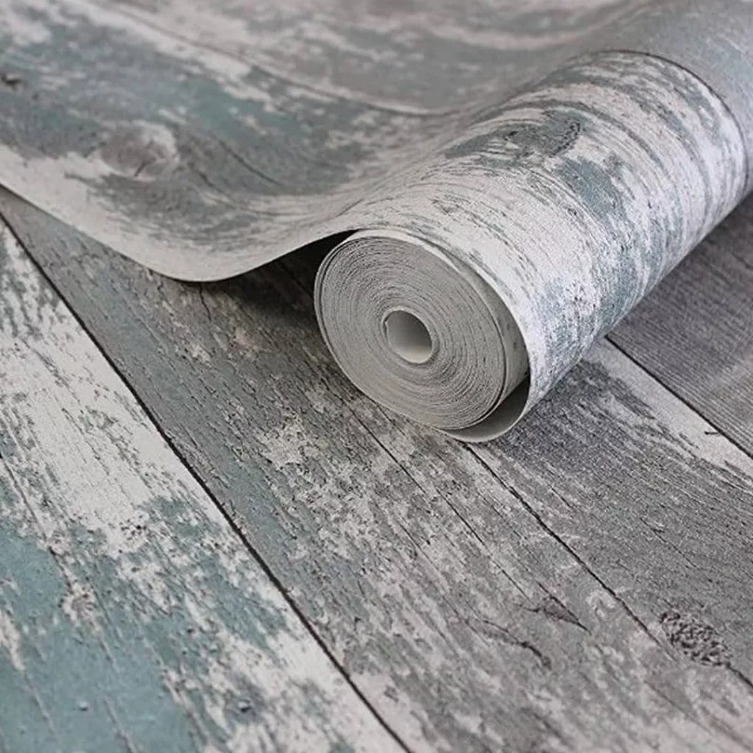 Topchic Tapete Wooden Planks Dunkelgrau Und Blau günstig online kaufen