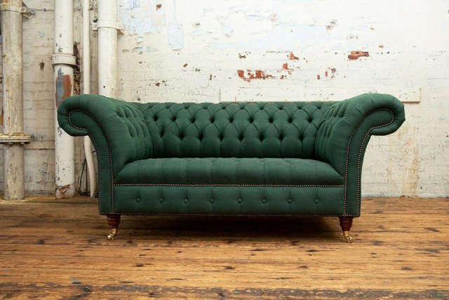 Xlmoebel 2-Sitzer Traditionelle Polstermöbel Chesterfield Grünes Sofa aus S günstig online kaufen