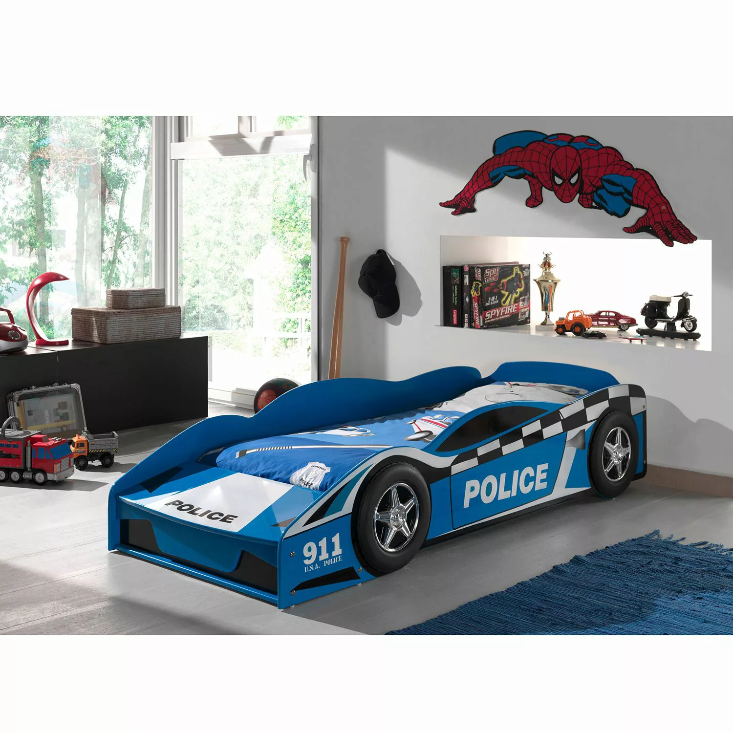 Vipack Kinderbett, Autobett "Polizei" mit Lattenrost günstig online kaufen