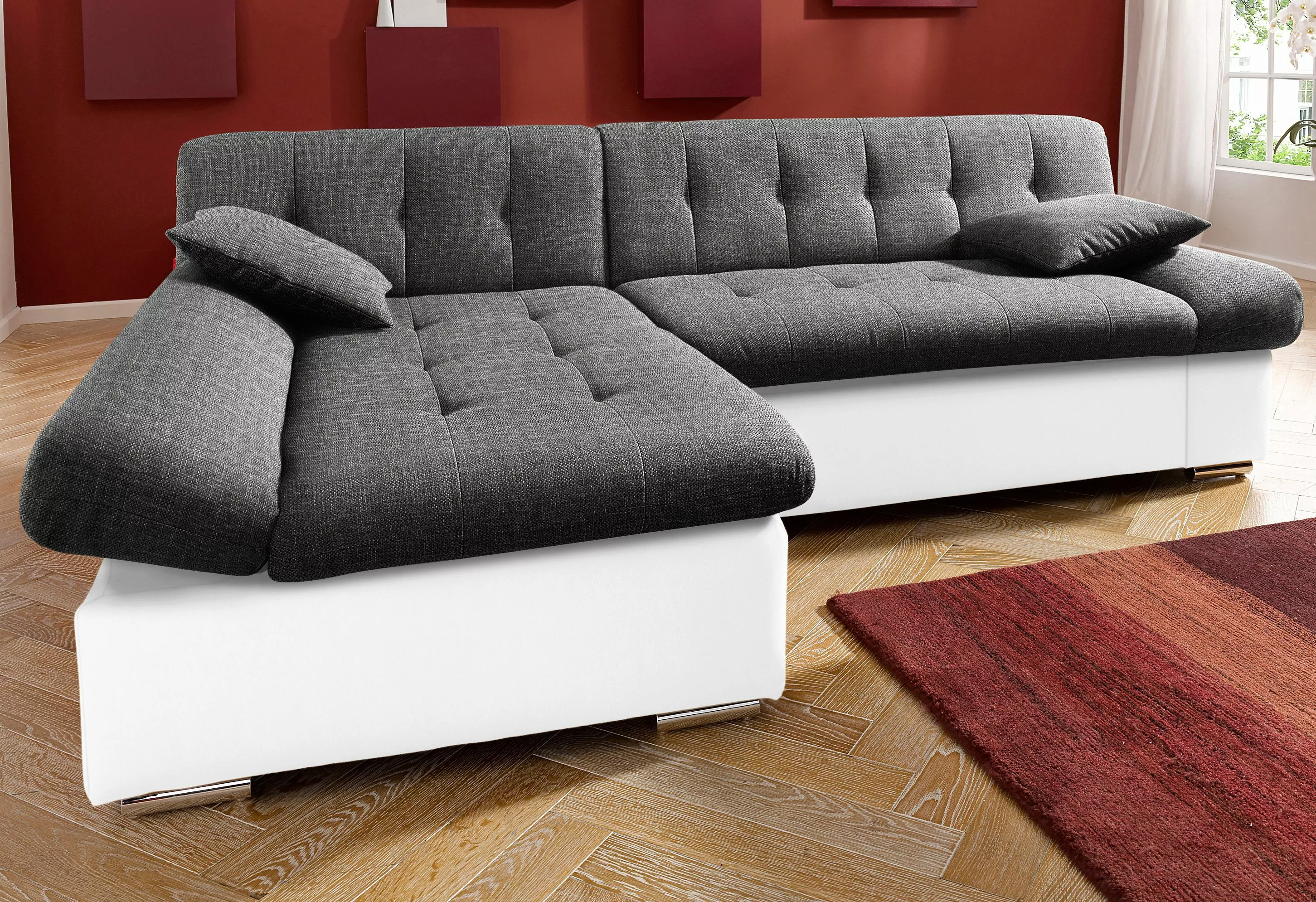 TRENDMANUFAKTUR Ecksofa »Reggae, modern und bequem, aktueller Materialmix, günstig online kaufen