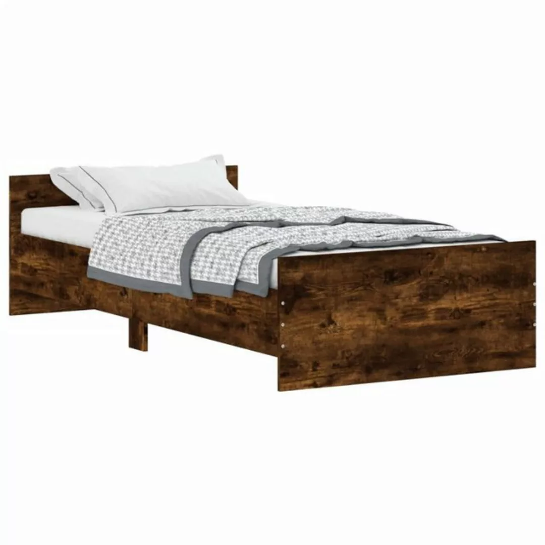 furnicato Bett Bettgestell Räuchereiche 100x200 cm Holzwerkstoff günstig online kaufen