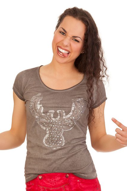 Hangowear Trachtenshirt Trachtenshirt Damen - DORI - anthrazit günstig online kaufen