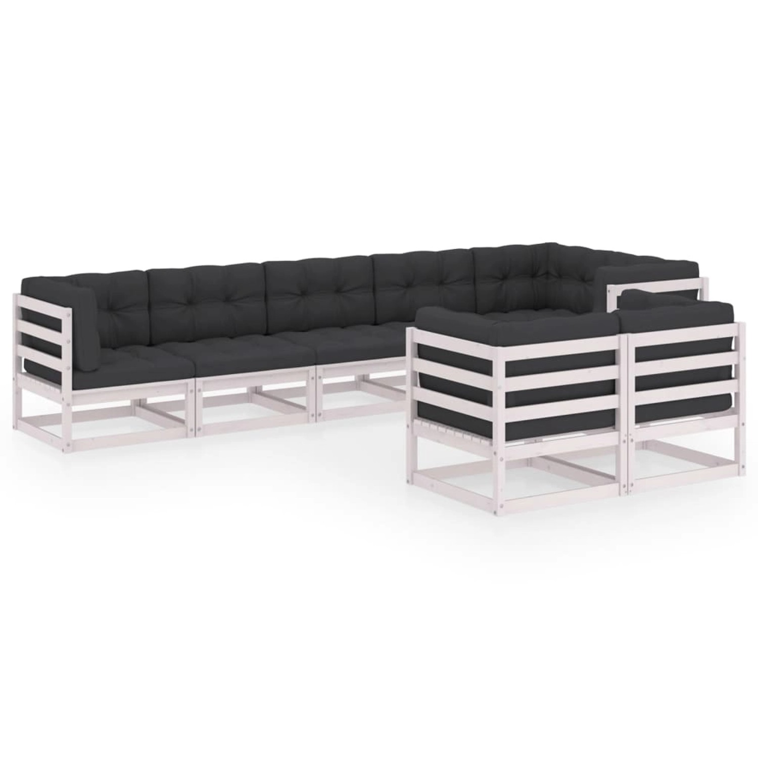 8-tlg. Garten-lounge-set Mit Kissen Kiefer Massivholz günstig online kaufen