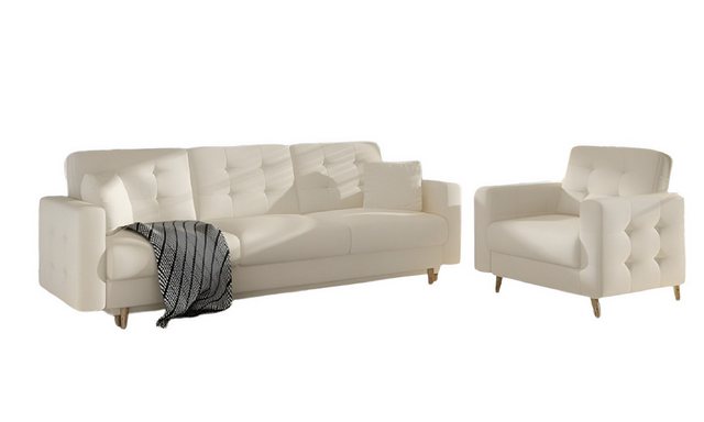 Xlmoebel Sofa Braune Chesterfield-Sofa Polster 3+1 Platz Sitzmöbel Sofaset, günstig online kaufen