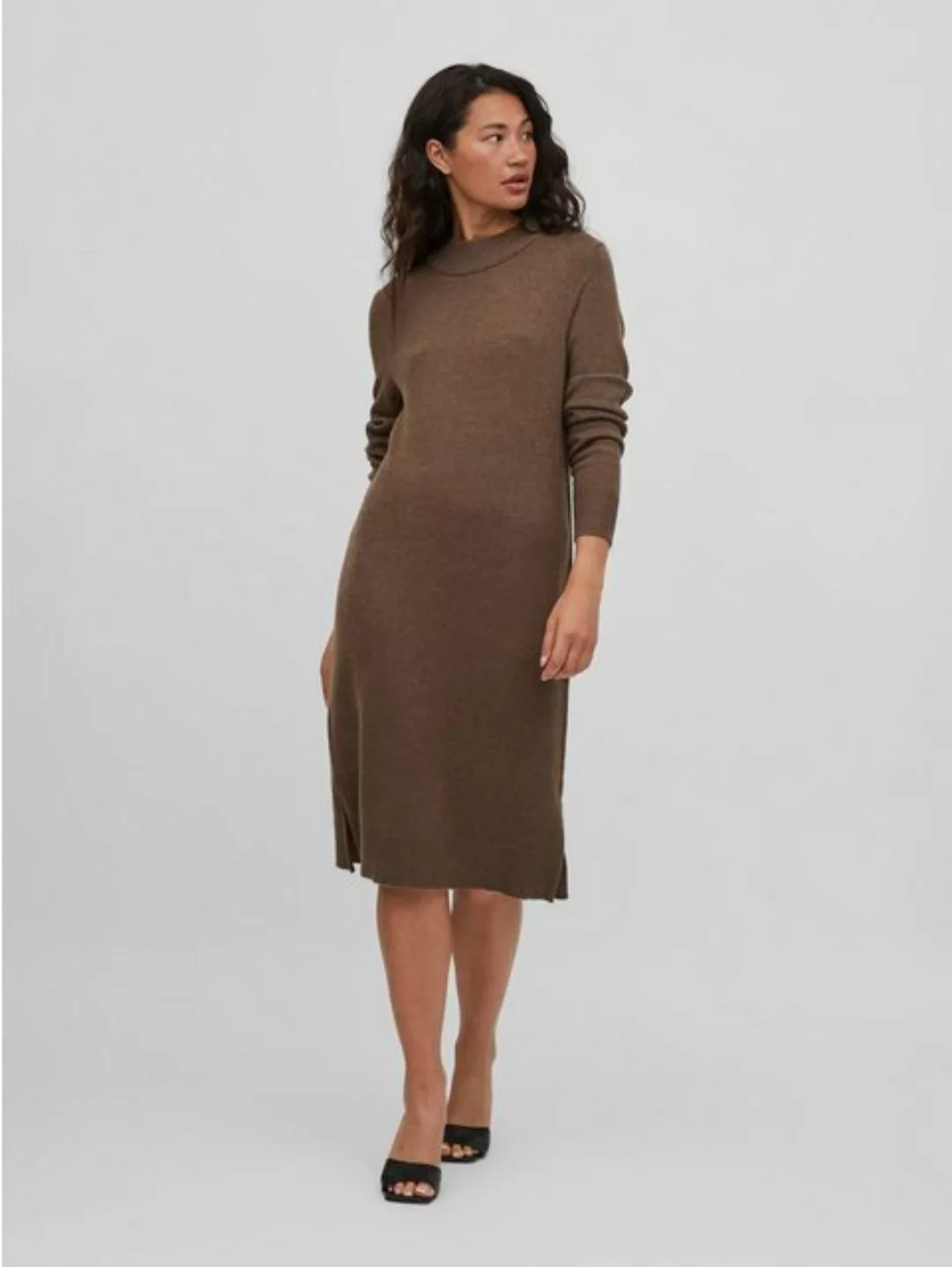 Vila Shirtkleid Langarm Midi Strickkleid Loose Fit Pullover Dress VIRIL (la günstig online kaufen