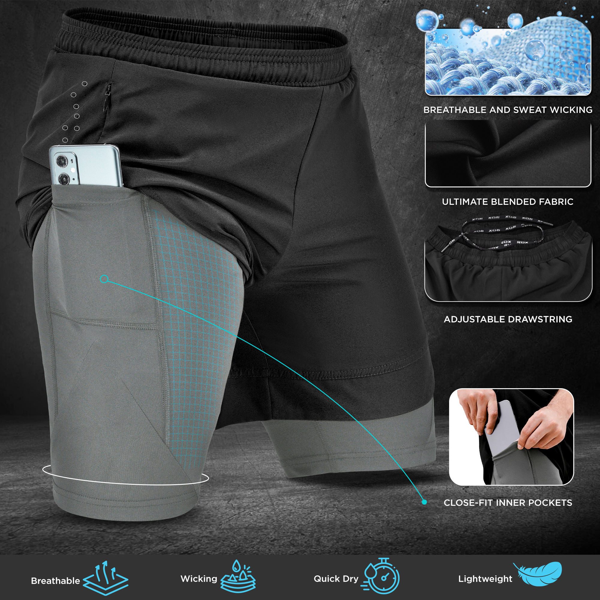 RDX Sports Laufshorts RDX Herren Laufshorts, günstig online kaufen