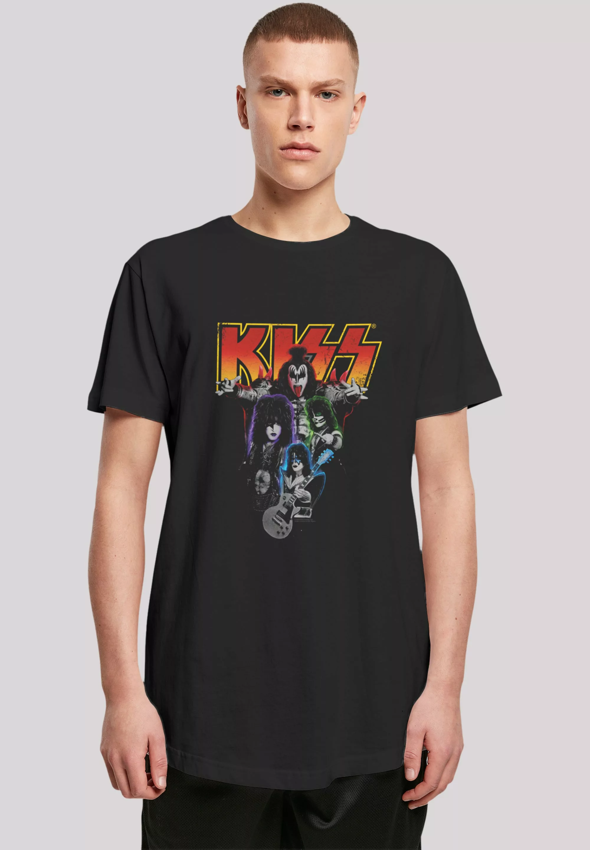 F4NT4STIC T-Shirt "Kiss Rock Band Neon", Premium Qualität, Musik, By Rock O günstig online kaufen