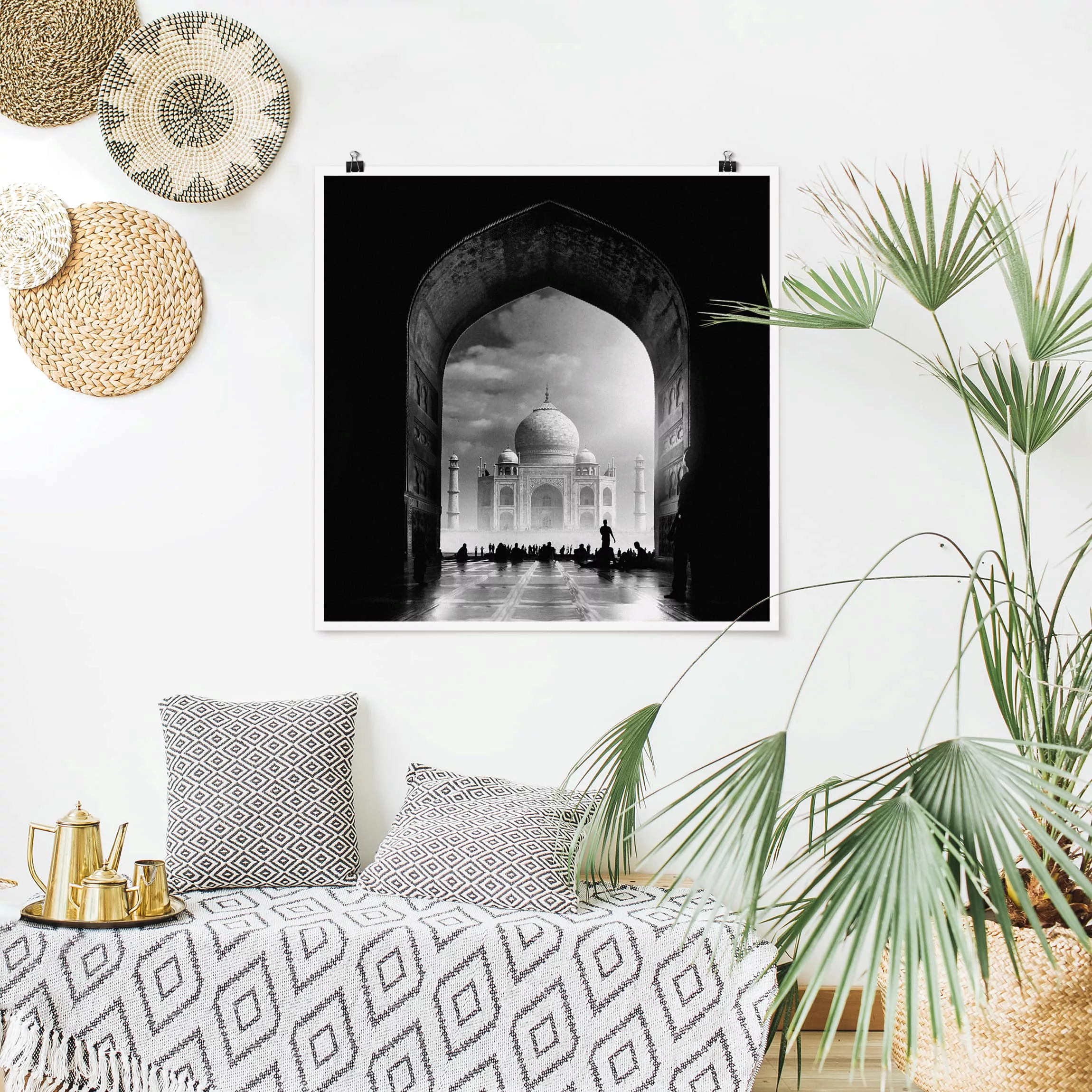 Poster Architektur & Skyline - Quadrat Das Tor zum Taj Mahal günstig online kaufen