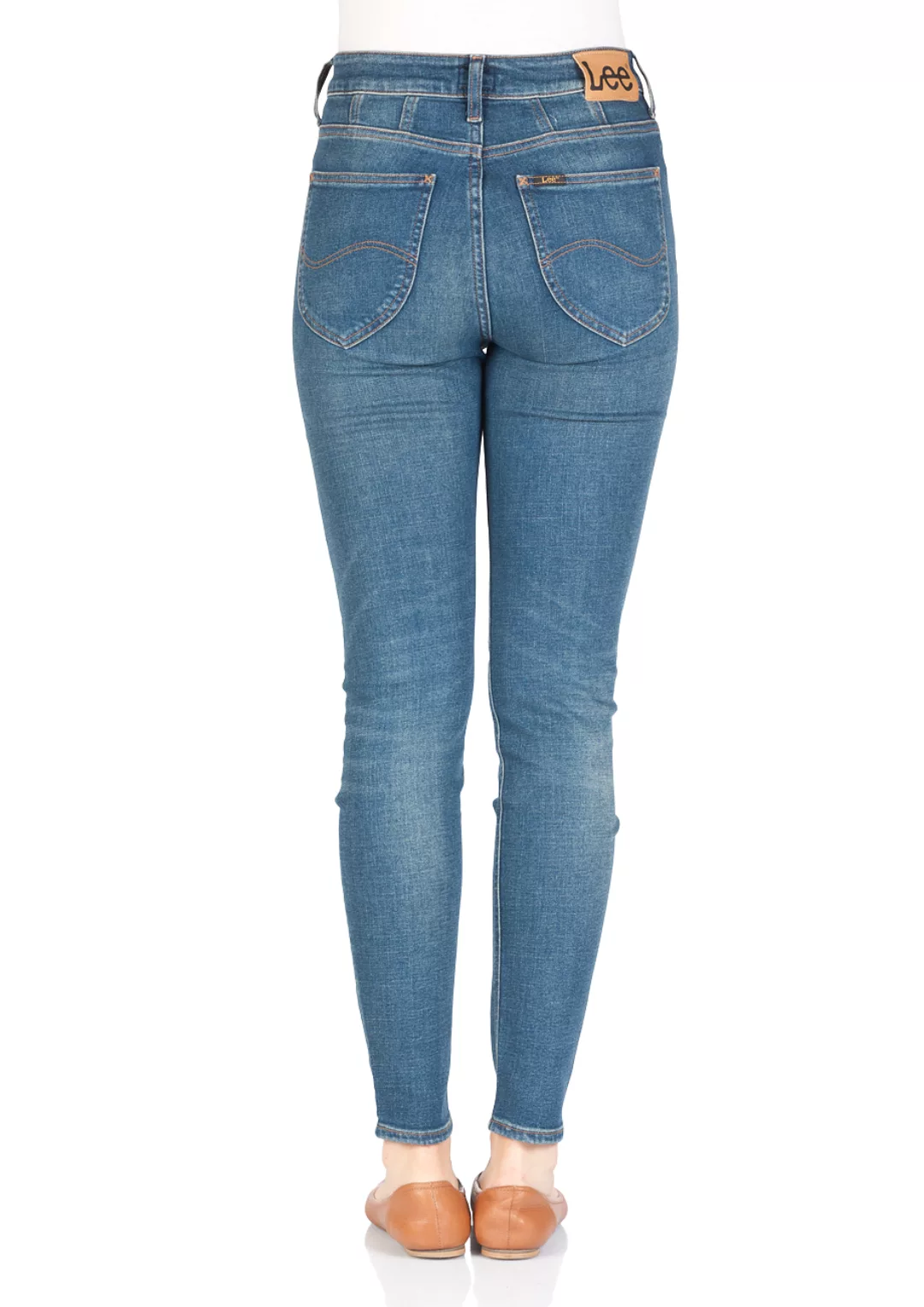 Lee Damen Jeans Scarlett High - Skinny Fit - Blau - Dirt Road günstig online kaufen