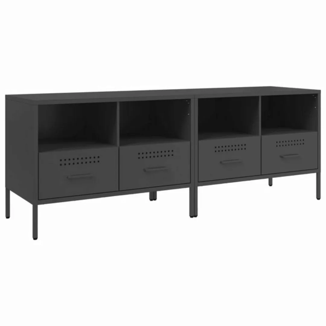 vidaXL TV-Schrank TV-Schränke 2 Stk. Schwarz 68x39x50,5 cm Kaltgewalzter St günstig online kaufen