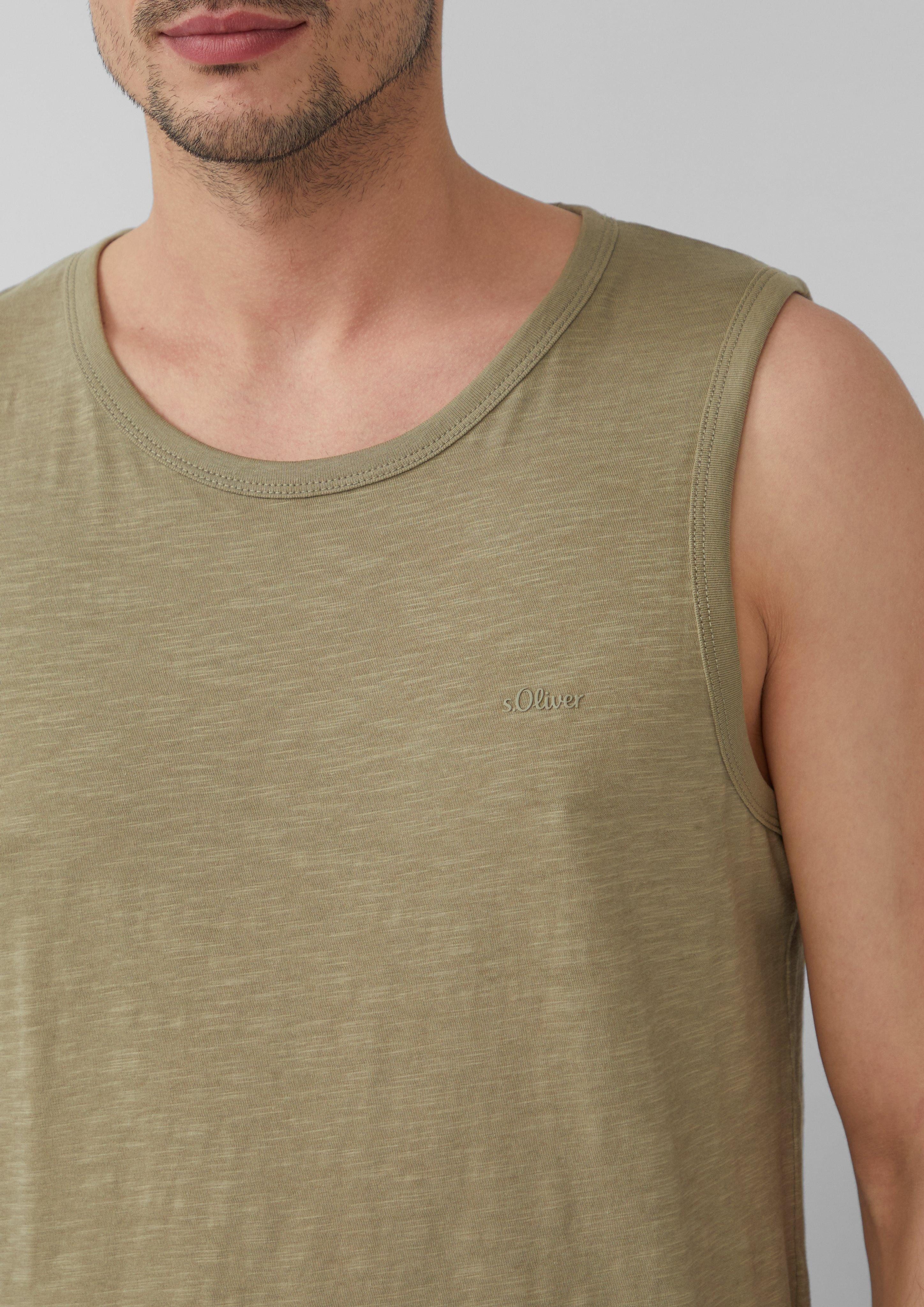 s.Oliver Shirttop Baumwoll-Tanktop mit Flammgarnstruktur günstig online kaufen
