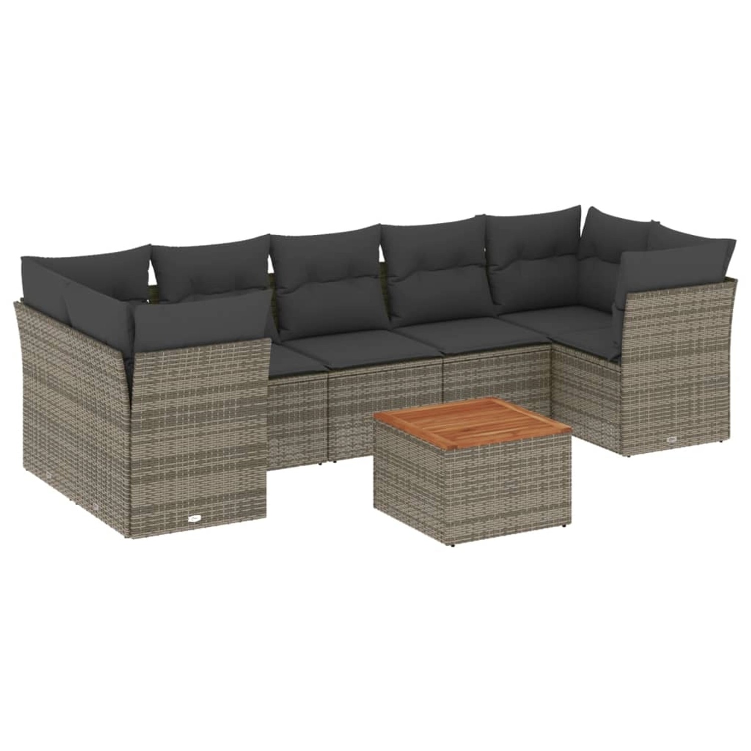 vidaXL 8-Tlg Garten-Sofagarnitur mit Kissen Grau Poly Rattan 3223512 günstig online kaufen
