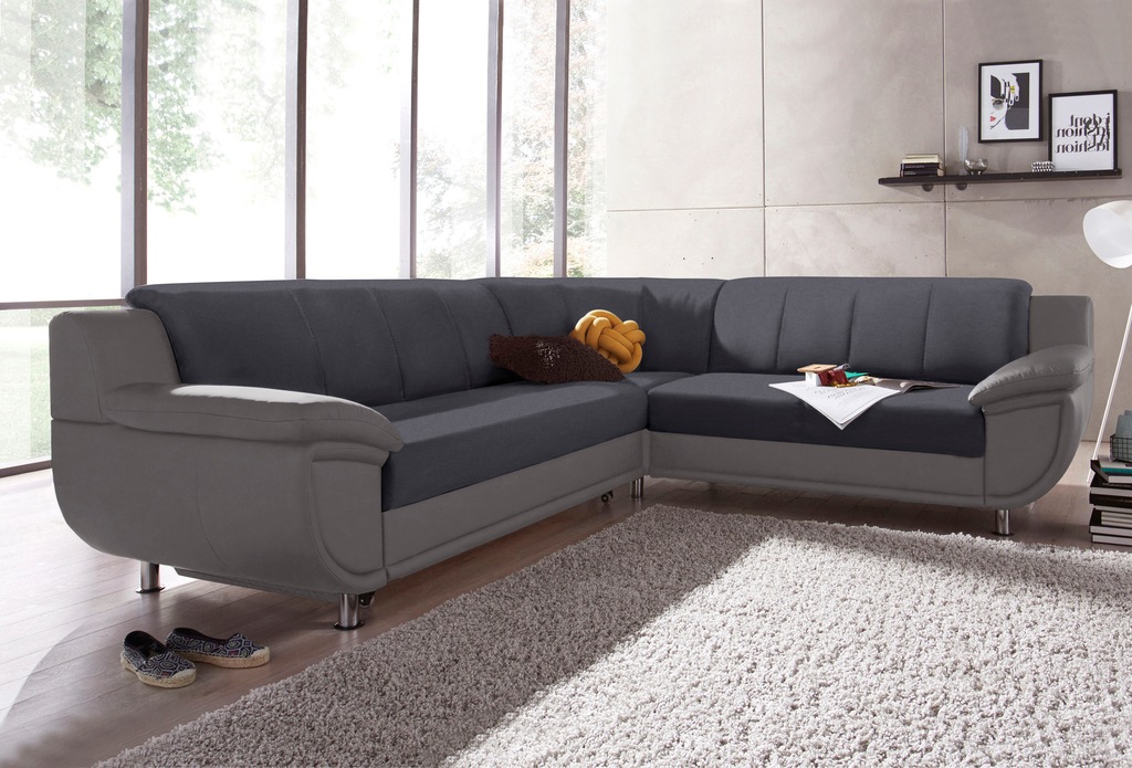 TRENDMANUFAKTUR Ecksofa "Rondo 3, zeitlos und modern, im Materialmix, L-For günstig online kaufen