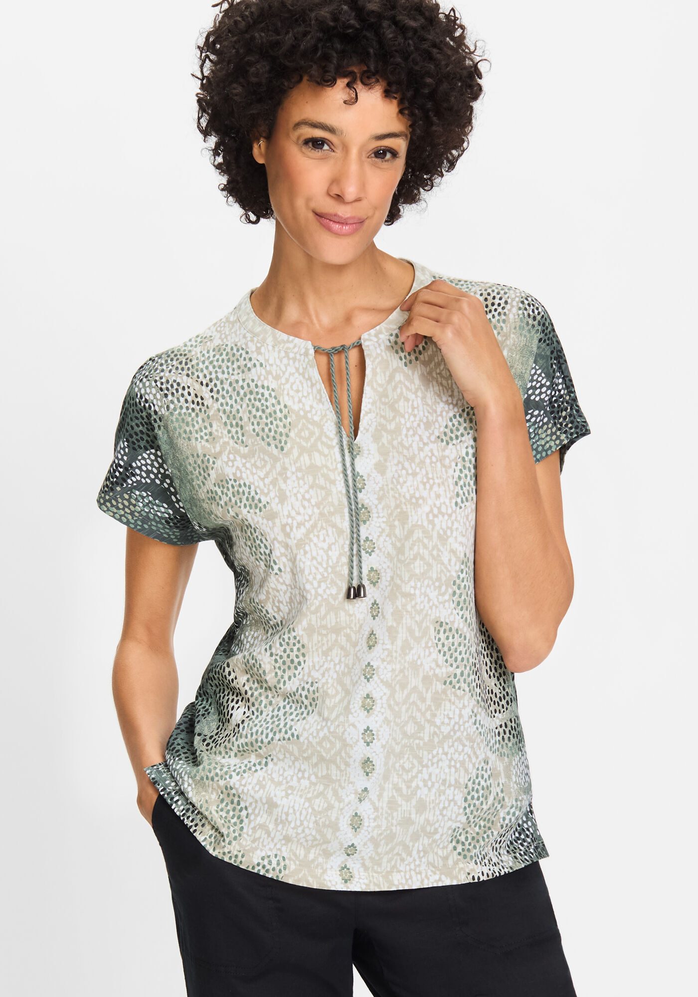 Olsen Print-Shirt (1-tlg) aus reiner Baumwolle günstig online kaufen