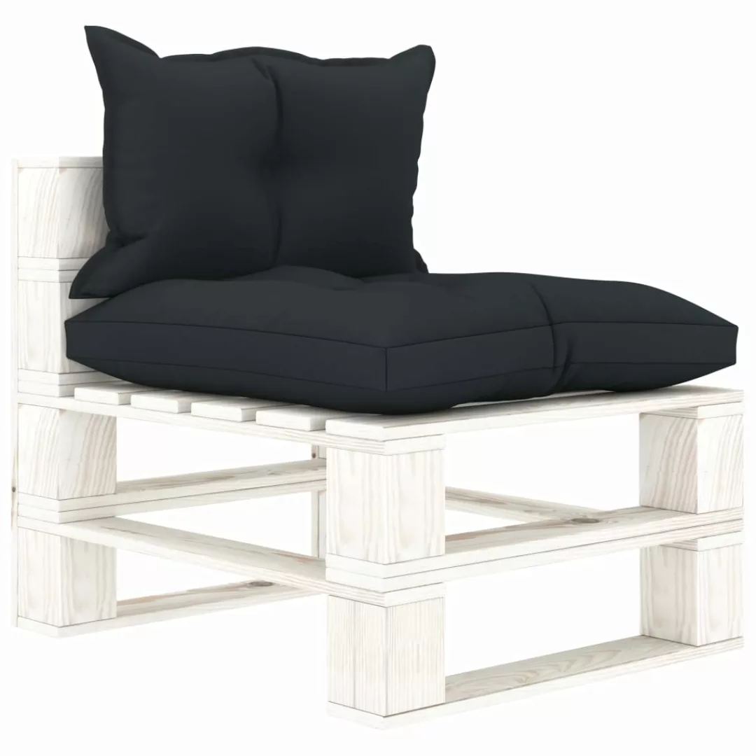 Garten-paletten-mittelsofa Mit Anthrazit-kissen Holz günstig online kaufen