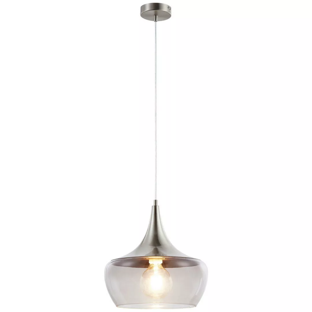 Nowa Pendelleuchte 30423006 nickel matt Rauchglas Metall H/D: ca. 150x30 cm günstig online kaufen