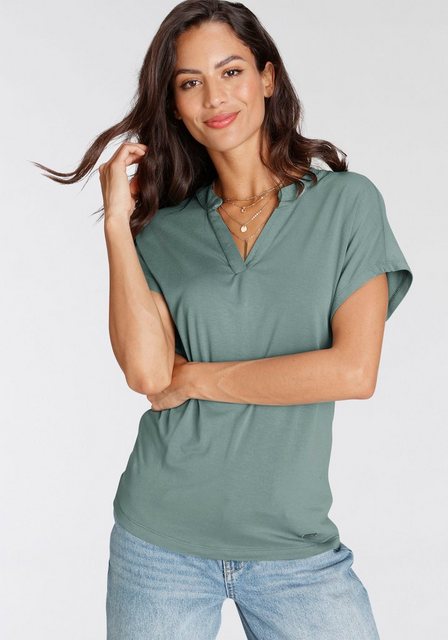Laura Scott T-Shirt mit Rundhalsausschnitt und Blende günstig online kaufen