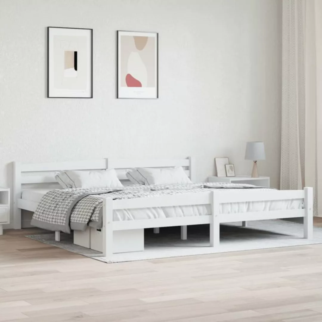 vidaXL Bettgestell Massivholzbett Dunkelgrau Kiefer 200x200 cm Bett Bettges günstig online kaufen