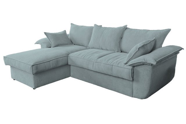 KAWOLA Ecksofa ASOKA, Schlafsofa Couch Cord mit Stauraum verschiedene Farbe günstig online kaufen