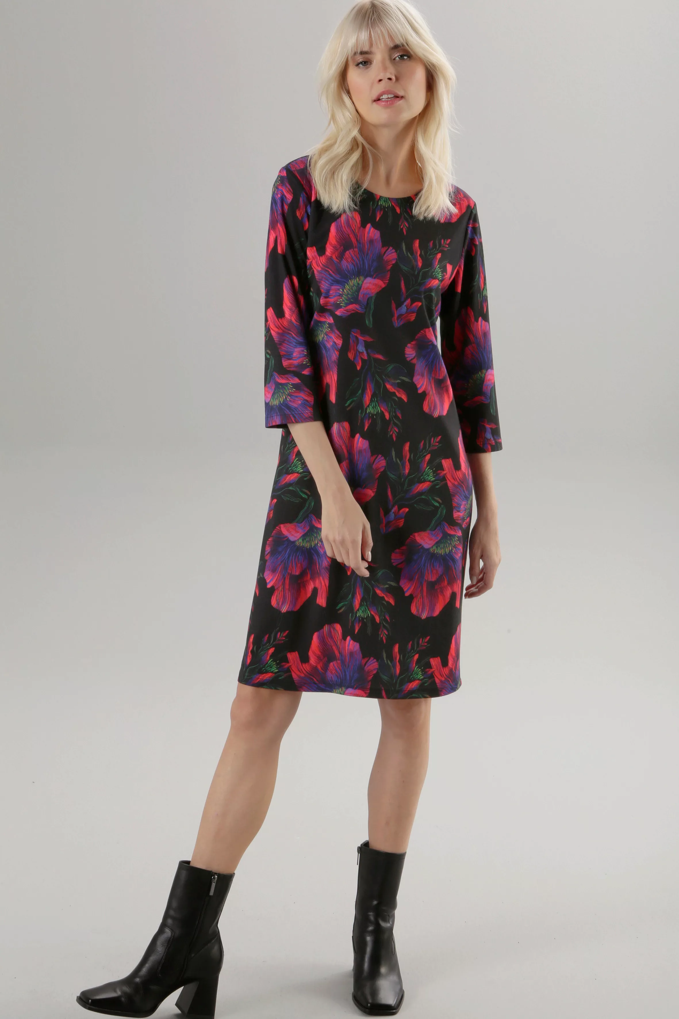 Aniston SELECTED Jerseykleid, mit Blumendruck in Knallfarben günstig online kaufen