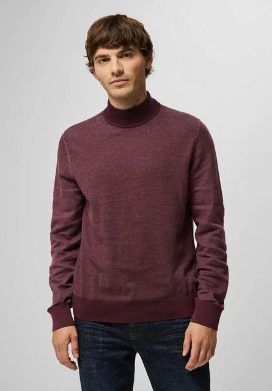 STREET ONE MEN Rollkragenpullover, in Melange Optik günstig online kaufen