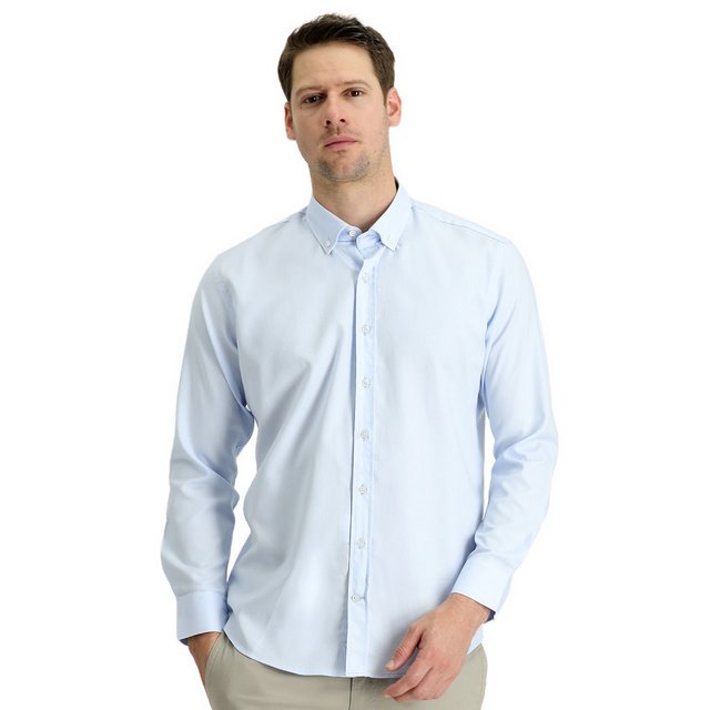 KIGILI Langarmhemd Herrenhemd Langarm Uni Klassisches Hemd, Hemd für Busine günstig online kaufen