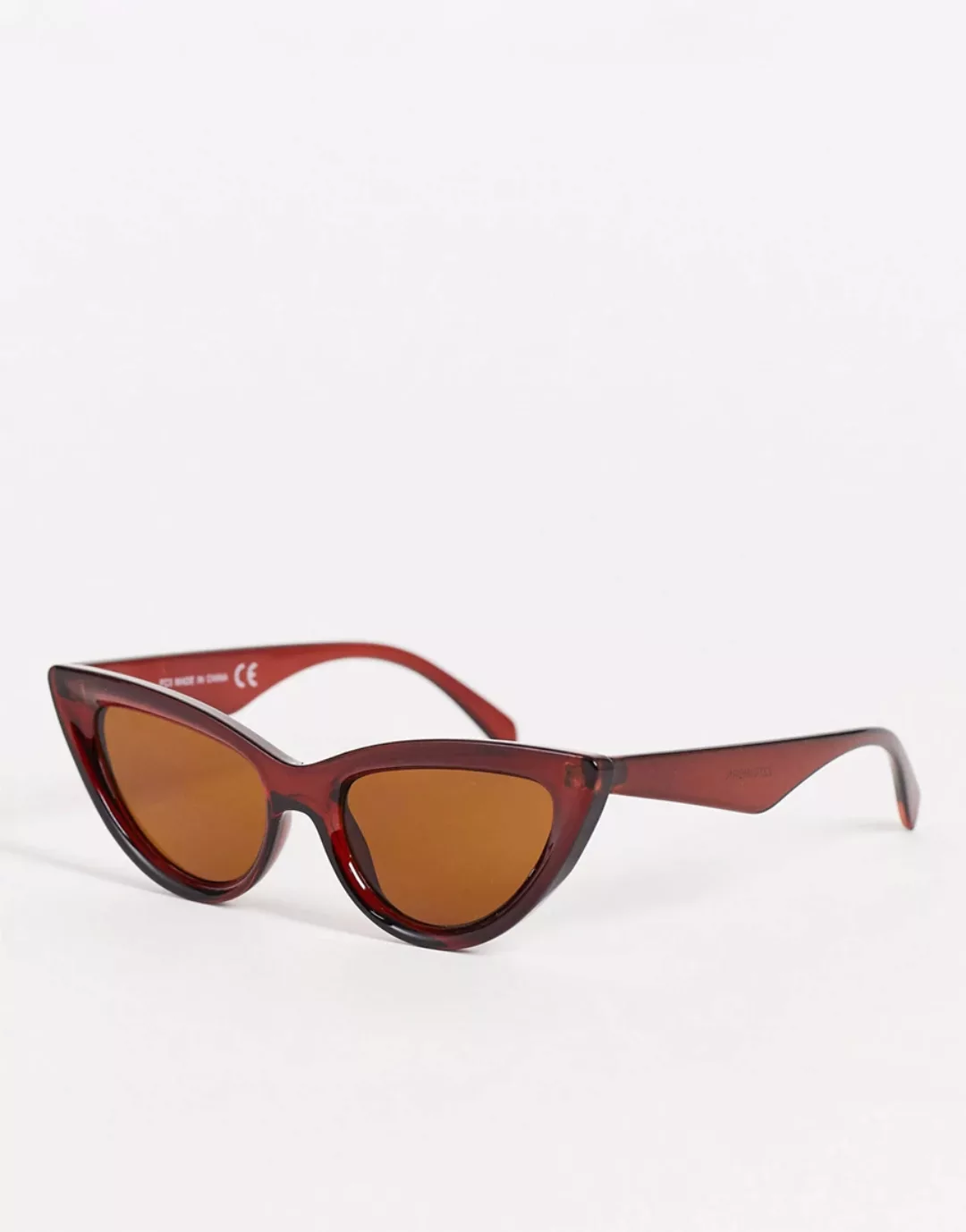Topshop – Cat-Eye-Sonnenbrille aus Kunststoff in Braun günstig online kaufen