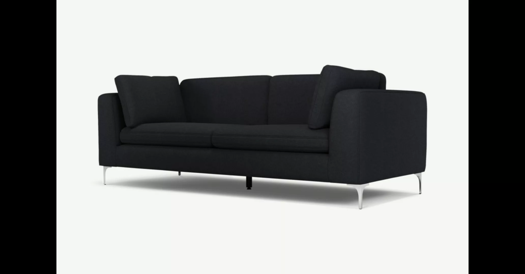 Monterosso 3-Sitzer Sofa, dunkles Schiefergrau und Chrom - MADE.com günstig online kaufen