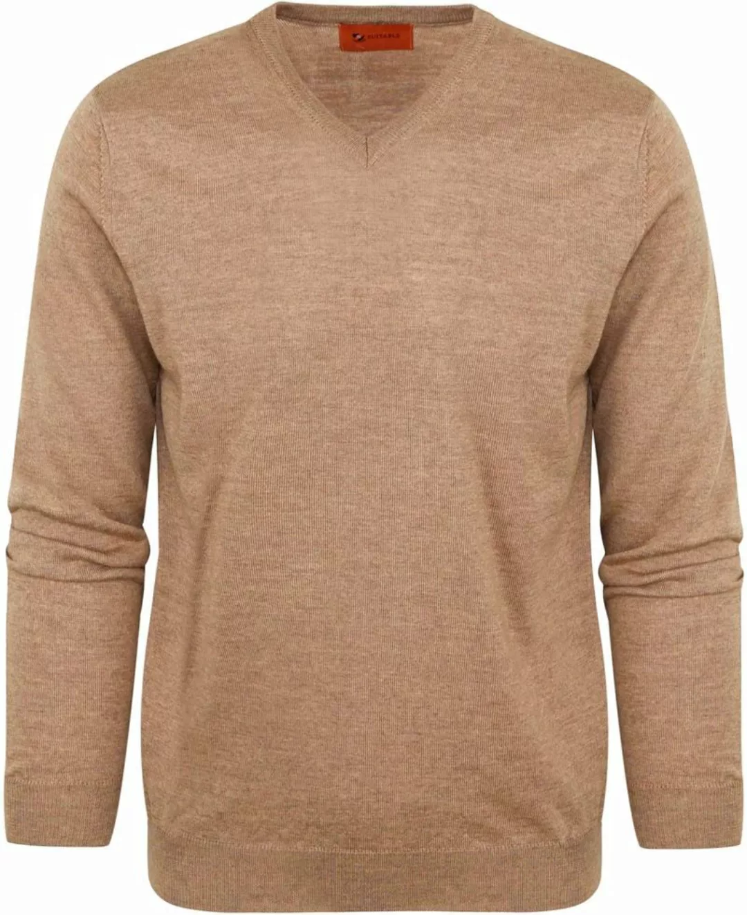 Suitable Pullover V-Ausschnitt Wolle Beige - Größe L günstig online kaufen