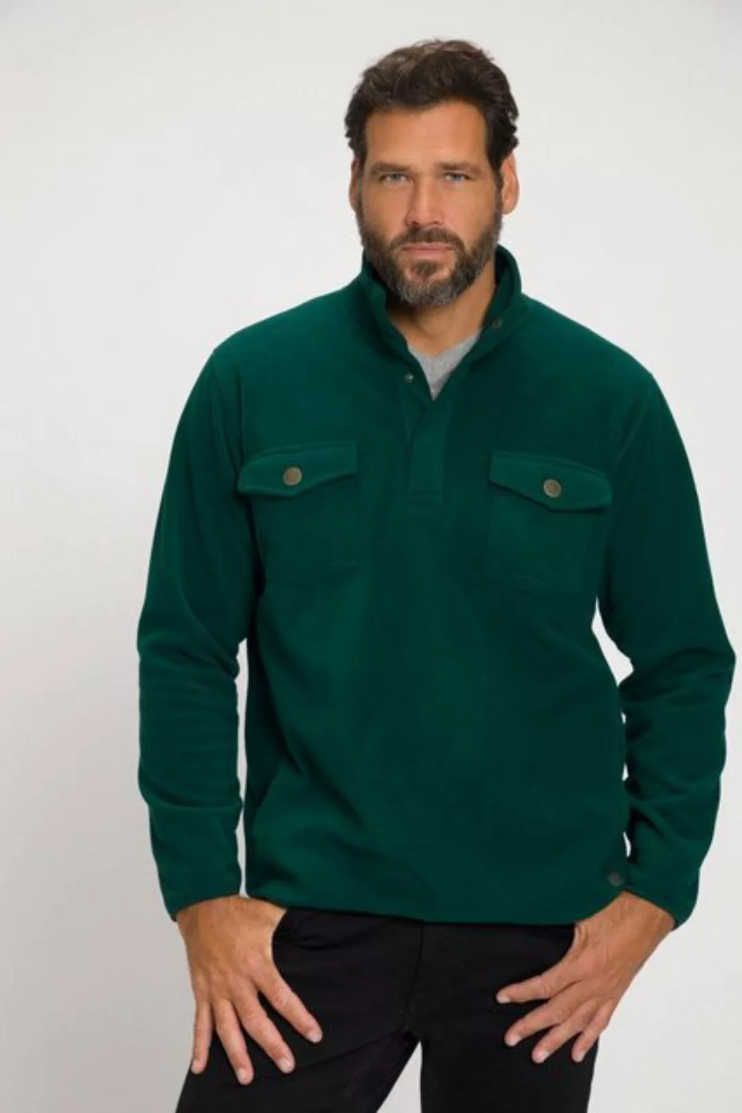 JP1880 Sweatshirt Fleece-Troyer Stehkragen langarm günstig online kaufen
