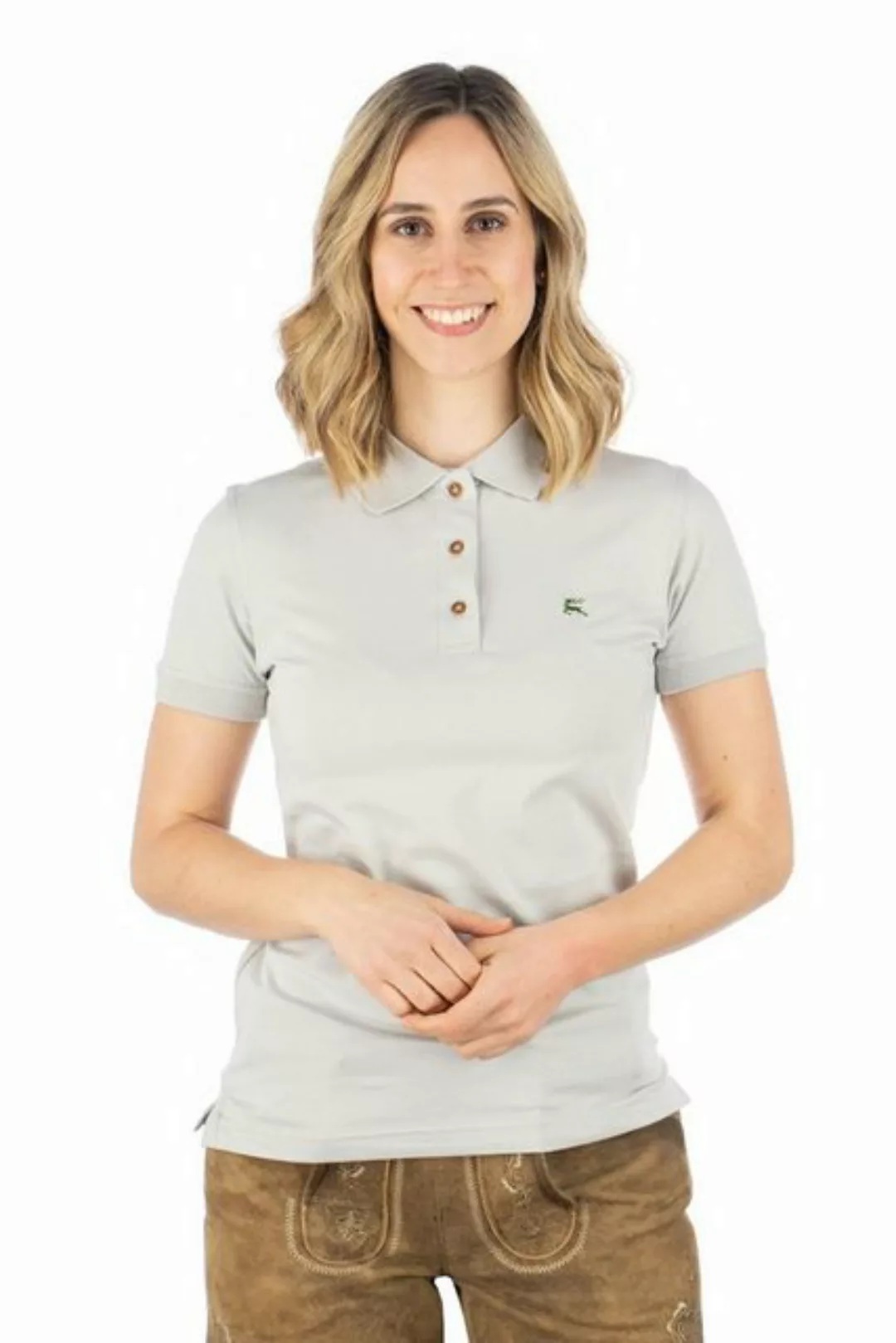 OS-Trachten Poloshirt Laukas Kurzarm Shirt mit Hirsch-Stickerei auf der lin günstig online kaufen